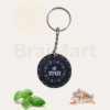 Shree Radha keychain set of 2 blue spiritual metal key rings