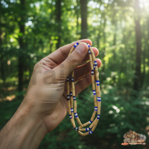 Tulsi Kanthi with Blue and White Moti- 2 Round